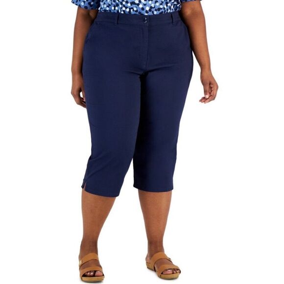 KAREN SCOTT - NWT - L Sz 16 Petite Comfort Waist Capri Jeans in Dark Wash - Picture 14 of 16